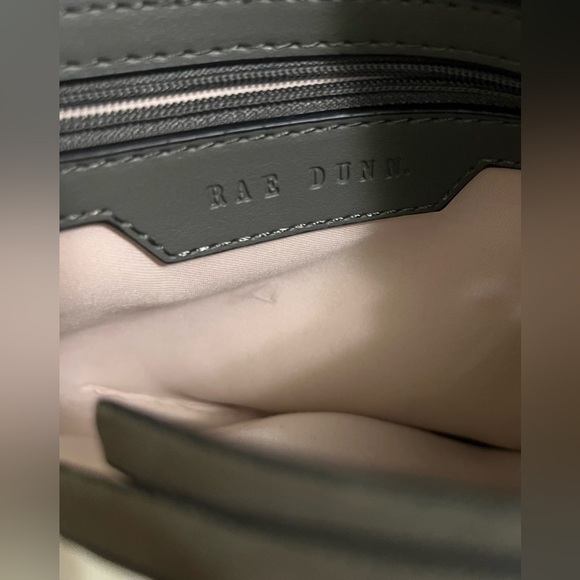 Rae Dunn Women’s Leather and Suede Green Crossbody Bag Purse Double Top Zippers - Picture 9 of 12